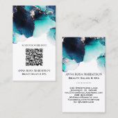 *~* BLAUWGROEN QR CODE Yummy Gold Bold AP29 Visitekaartje (Voorkant / Achterkant)