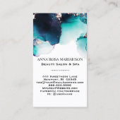 *~* BLAUWGROEN QR CODE Yummy Gold Bold AP29 Visitekaartje (Achterkant)