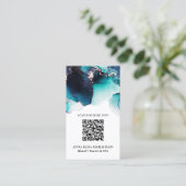 *~* BLAUWGROEN QR CODE Yummy Gold Bold AP29 Visitekaartje (Staand voorkant)