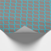 Blauwgroen Quadrafoil Pattern-pakpapier Cadeaupapier (Hoek)