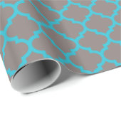 Blauwgroen Quadrafoil Pattern-pakpapier Cadeaupapier (Rol Hoek)