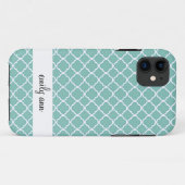 Blauwgroen Quatrefoil iPhone 5 Hoesje (Achterkant (horizontaal))