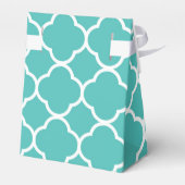 Blauwgroen Quatrefoliepatroon Bedankdoosjes (Achterkant)