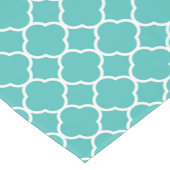 Blauwgroen Quatrefoliepatroon Korte Tafelloper (Hoek)