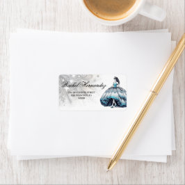 Blauwgroen Quinceañera Meisje Etiket