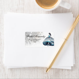 Blauwgroen Quinceañera Meisje Etiket