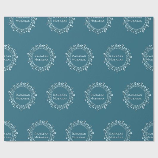 Blauwgroen ramadan Mubarak Gift Wrap Papier (Vlak)