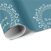 Blauwgroen ramadan Mubarak Gift Wrap Papier (Rol Hoek)