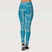 Blauwgroen rechthoeken leggings (Achterkant)