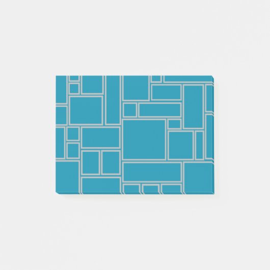 Blauwgroen rechthoeken post-it® notes (Voorkant)