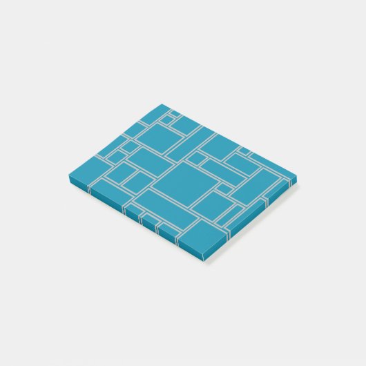 Blauwgroen rechthoeken post-it® notes (Schuin)