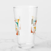 Blauwgroen Red Oranje Corners Mid Century Retro Gl Glas (Links)