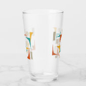 Blauwgroen Red Oranje Corners Mid Century Retro Gl Glas (Rechts)