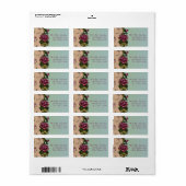  Blauwgroen Red Rose Adresetiketten Etiket (Full Sheet)