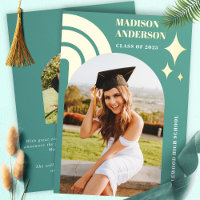 Blauwgroen regenboog en sterren Afstuderen