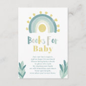 Blauwgroen regenboog zonneschijn waterverf boeken  informatiekaartje (Voorkant)