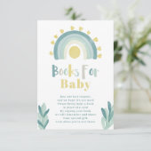 Blauwgroen regenboog zonneschijn waterverf boeken  informatiekaartje (Staand voorkant)