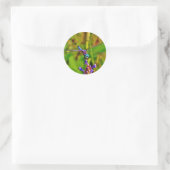 Blauwgroen regenboogdragonvlieg ronde sticker (Tas)