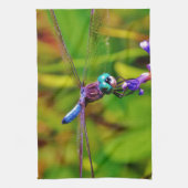 Blauwgroen regenboogdragonvlieg theedoek (Verticaal)