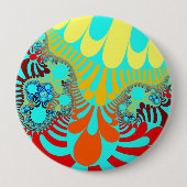 Blauwgroen regenboogmod ronde button 4,0 cm (Voorkant)