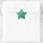 Blauwgroen regendruif ster sticker (Tas)