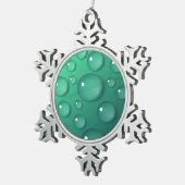 Blauwgroen regendruif tin sneeuwvlok ornament (Rechts)