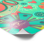 Blauwgroen Reis Inspirerend Hart Bloemen  Foto Afdruk (Hoek)