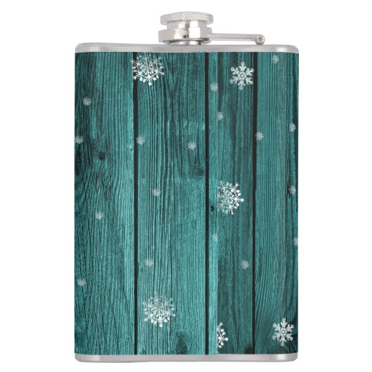 Blauwgroen rendierfles voor kerstmis heupfles (Achterkant)