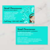 Blauwgroen reparatie van de Janitorial Visitekaartje (Voorkant / Achterkant)