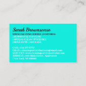 Blauwgroen reparatie van de Janitorial Visitekaartje (Achterkant)