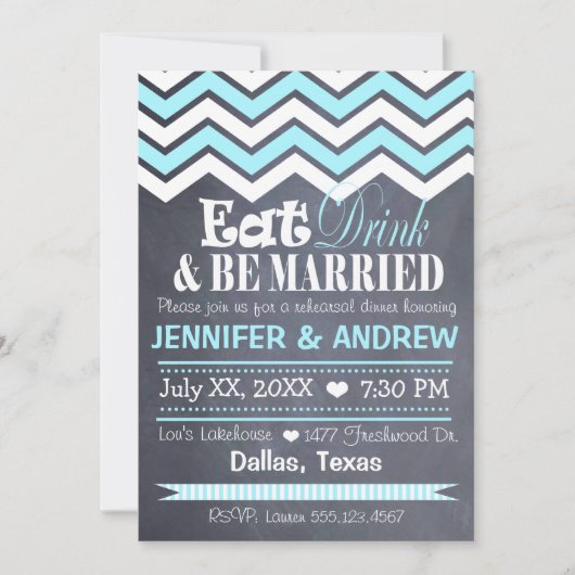 Blauwgroen repetitie van Chevron Kaart (Voorkant)