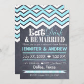 Blauwgroen repetitie van Chevron Kaart (Voorkant / Achterkant)