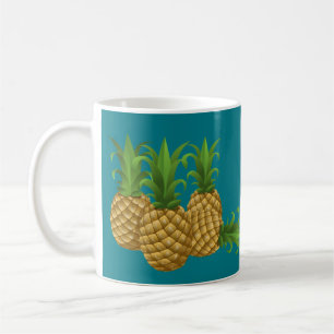 Blauwgroen Retro  ananas Koffiemok