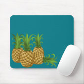 Blauwgroen Retro  ananas Muismat (Met muis)