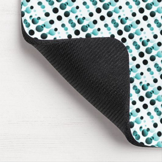 Blauwgroen Retro Bubbles Mousepad Muismat (Hoek)