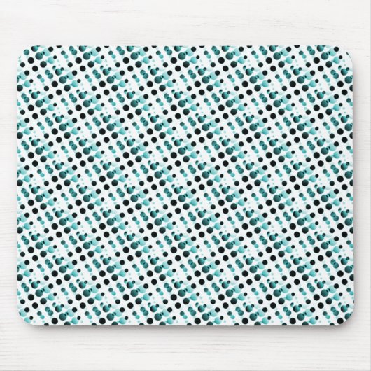 Blauwgroen Retro Bubbles Mousepad Muismat (Voorkant)