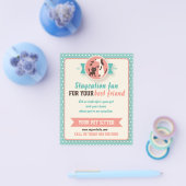 Blauwgroen Retro Cat en Dog Pet Sitter Flyer (Enkel)