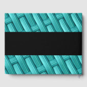 Blauwgroen Retro Geweven Mand Textuur Wedding Gastenboek (Achterkant)