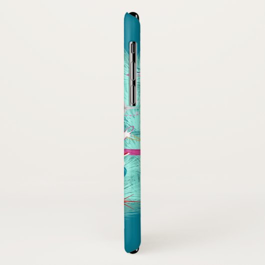 Blauwgroen retro kerstkrans Case-Mate iPhone case (Achterkant/links)