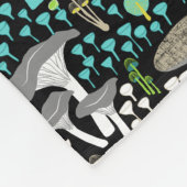 Blauwgroen retro paddenstoel fleece deken (Hoek)