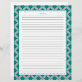 Blauwgroen retro ster extra receptenpagina's (Voorkant / Achterkant)