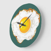 Blauwgroen Retro Style Gebakken Ei Voedsel Keuken Grote Klok (Hoek)