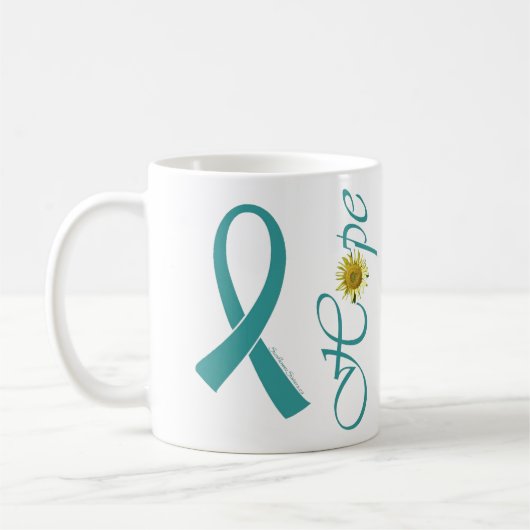 Blauwgroen Ribbon Hope Mok (Links)