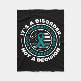 Blauwgroen Ribbon Post Traumatic Stress Disorder A Fleece Deken