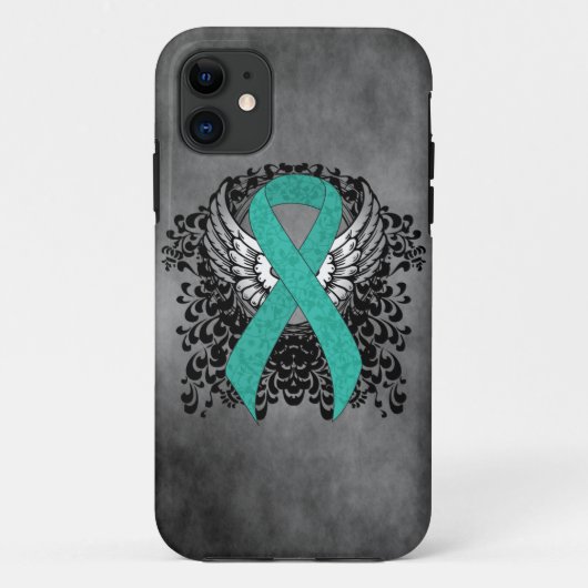 Blauwgroen Ribbon Support Awareness Case-Mate iPhone Case (Achterkant)