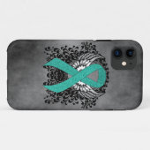 Blauwgroen Ribbon Support Awareness Case-Mate iPhone Case (Achterkant (horizontaal))