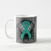 Blauwgroen Ribbon Support Awareness Koffiemok (Links)