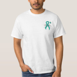 Blauwgroen Ribbon Support Awareness T-shirt