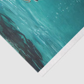 Blauwgroen Robotische Steampunk Meisje Water Werel Tissuepapier (Detail)