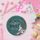 Blauwgroen Rock N Roll Star verjaardagsfeest Papieren Bordje (Feest)
